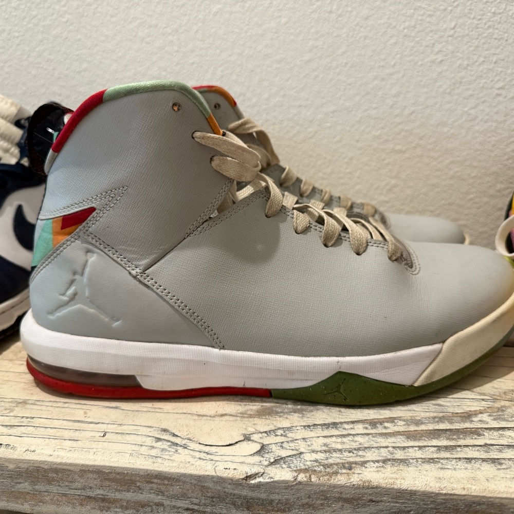 Jordan Gray Sneakers with Multicolor Accents